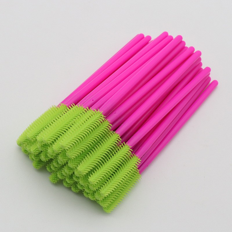 50 Stuks Siliconen Wimper Borstel Mascara Wands Applicator Wenkbrauw Kam Staaf Spoolies Borstels Lash Extension Supplies Makeup Tools: Blauw