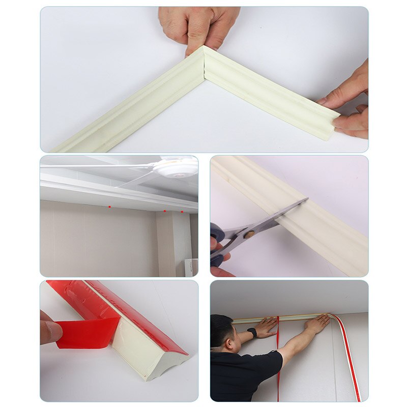 Ceiling Decorative Wallpaper Self-Adhesive Pvc Inner Corner Line Living Room Ceiling Corner Decor Strip Self-Adhesive Stickers