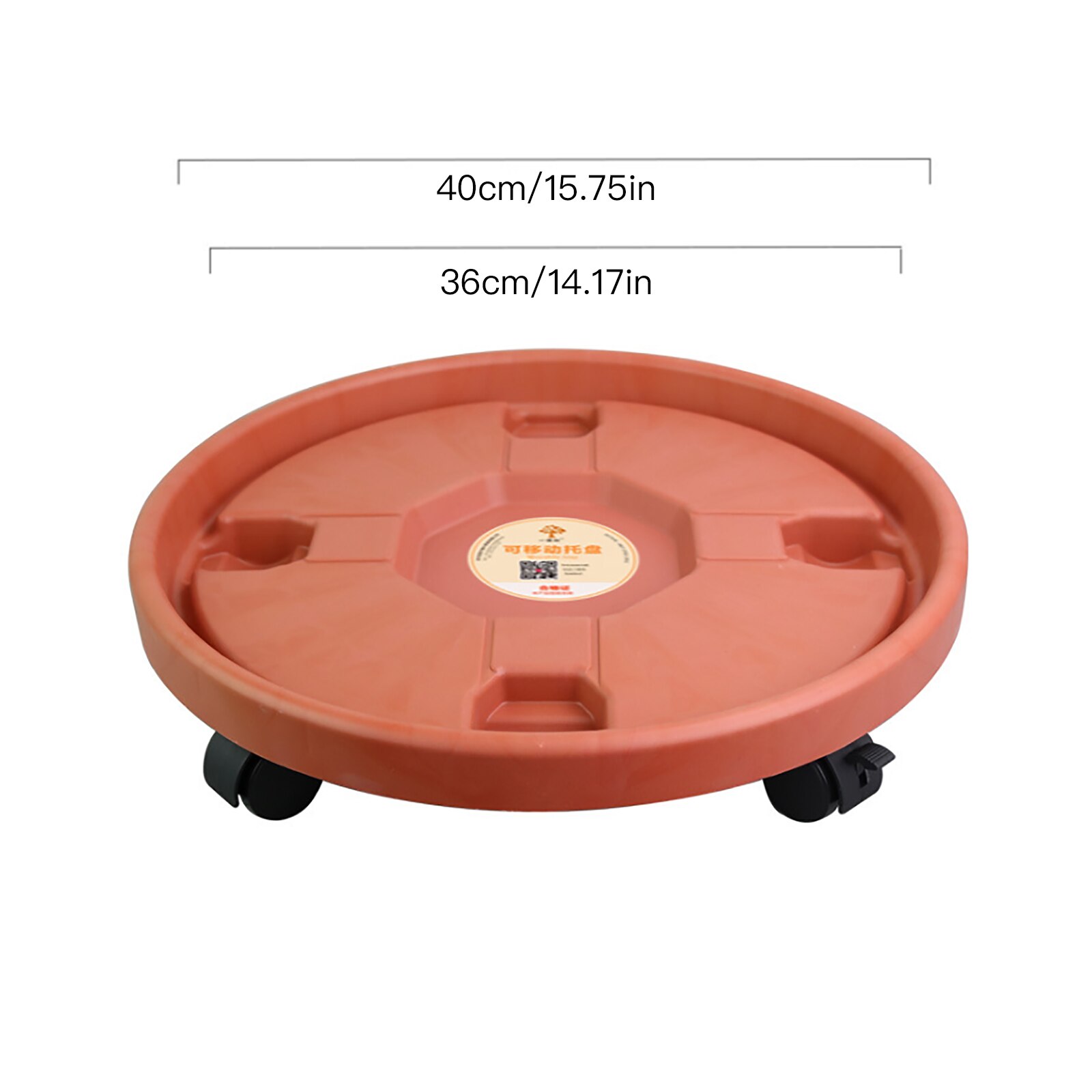 Flower Pot Tray Round Plastic Tray Caster Wheels Pallet Tray Vase With Rollers Flower Plant Pot Holder: Red 400