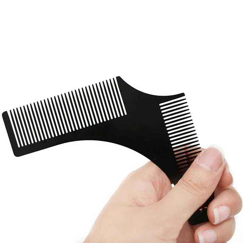 Beard Modeling Ruler Shaping Styling Template Comb Rotatable Men'S Beauty Tool For Hair Trimming Moustache Barber: black