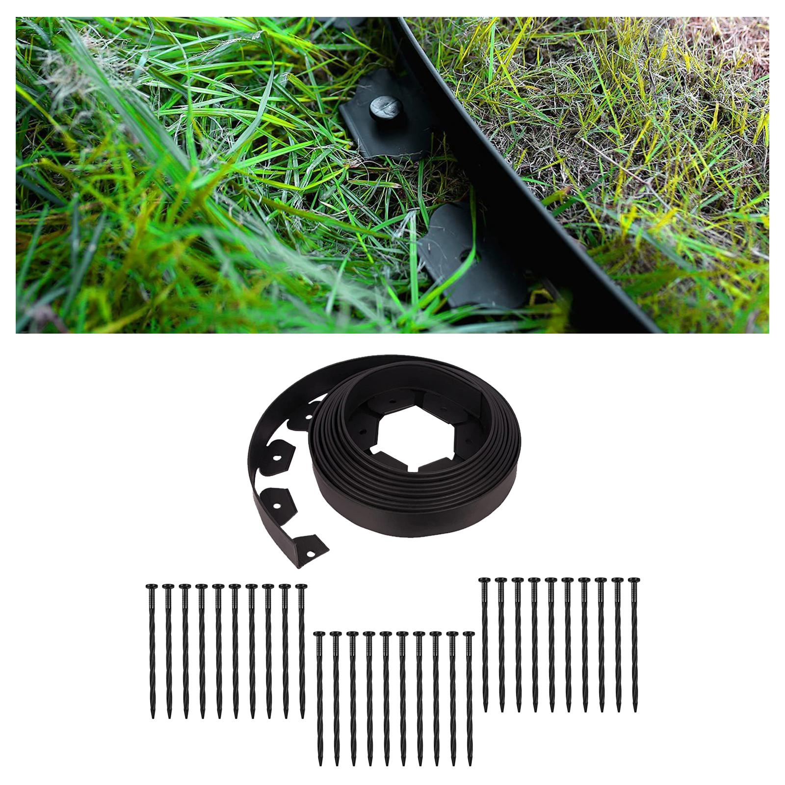 10M Yard Edging Kit Boundaries Landscape Border for Fence Patio Driveway