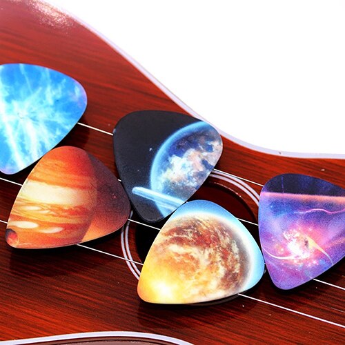 10 stk farverigt musikalsk tilbehør universet planet guitar vælger blandet plektrum