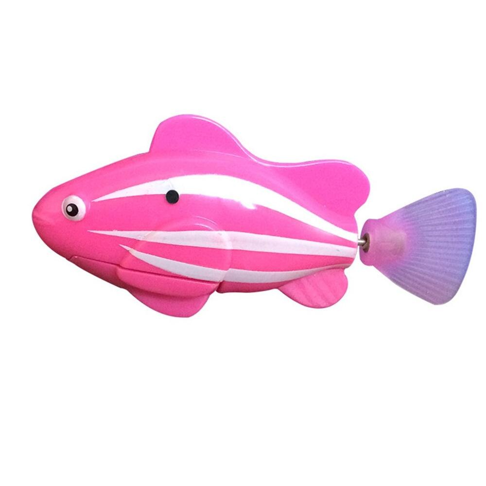 1pc Electronic Pet Fish Bionic Swimming Fish Diving Robot Baby Bathtub Bath Electronic Sensing Fish Deep Sea Fish Tank Toys: Pink