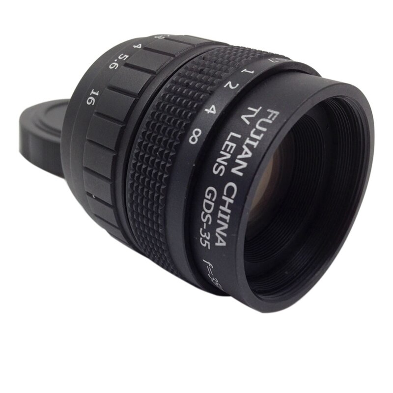 Lente de TV/lente CCTV para cámara de montaje C 35mm F1.7 en negro