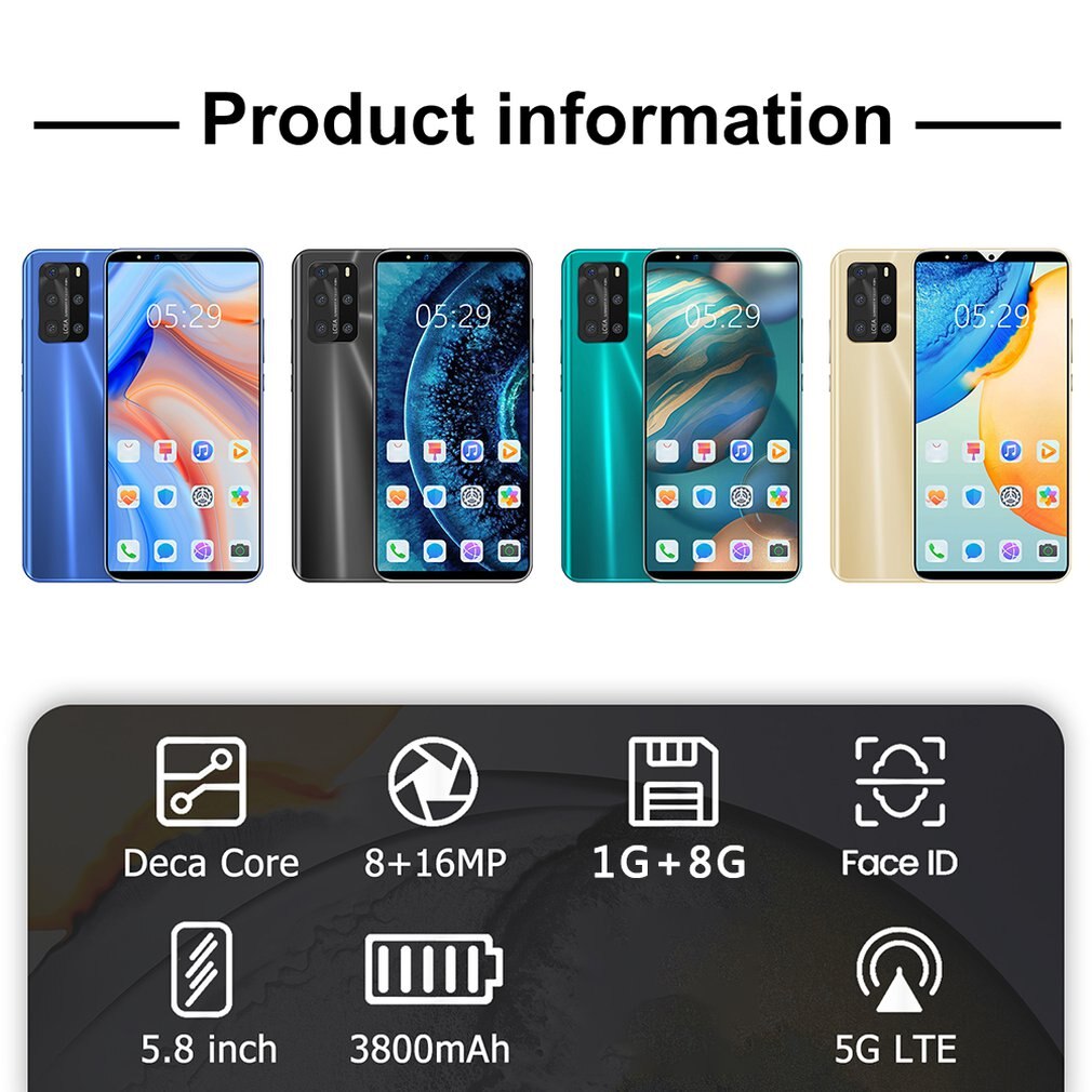 Universale da 5.8 pollici P48PRO smart phone all-in-one Android domestico 1GB + 8GB Dual SIM dual standby Multi-lingua di sostegno