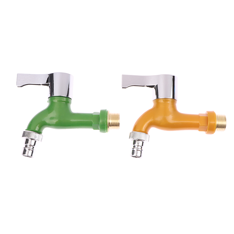 Garden Balcony Water Tap 1/2" Male Thread Washing Machine Faucet Wall Mount Plastic Water Hose Quick Connector