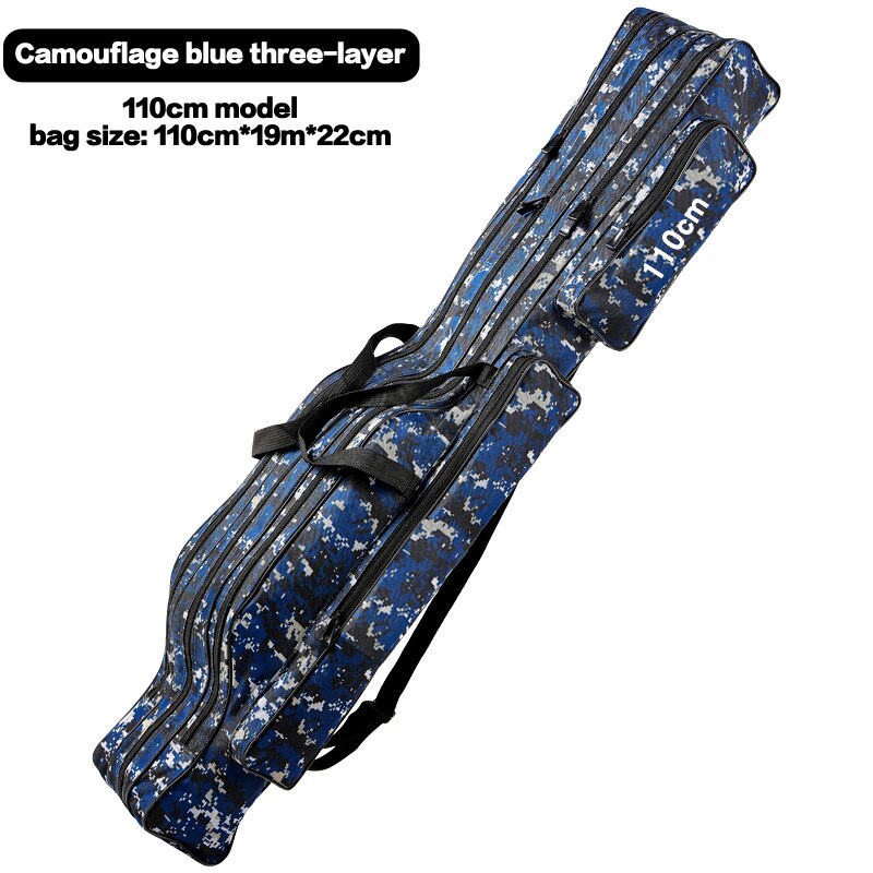 Siechi 110//120/130/150Cm Canvas Opvouwbare Hengel Reel Visgerei 2/3 Lagen Blauw/groen