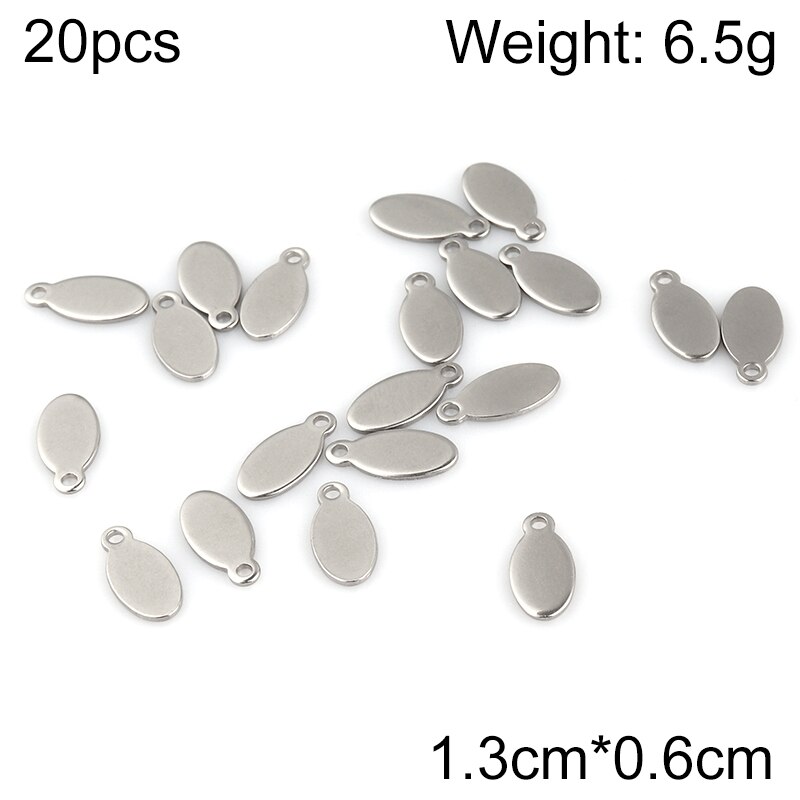 20 Stks/partij Hanger Sieraden Maken Rvs Hangers Stempelen Dog Tags Charms Diy Ketting Hanger Sieraden Vinden Groothandelaren: Bruin