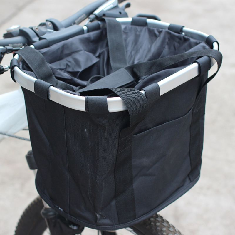 Cykelkurv foldbar aftagelig front cykelstyrkurv let installation aftagelig mountainbike taske til picnic shoppi