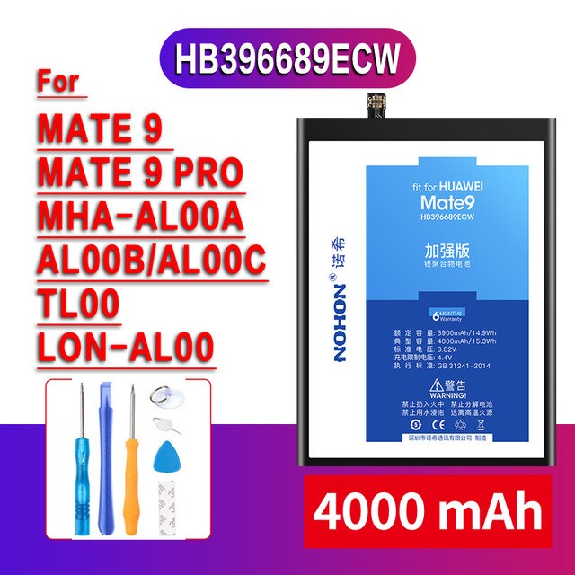 Batería Original para Huawei P9 G9 P8 Lite P10 Honor 10 9 8 7X 7 6X 6 Plus 5X 4X V10 Play Nova 3 Mate 7 8 9 S, batería de reemplazo: Mate 9