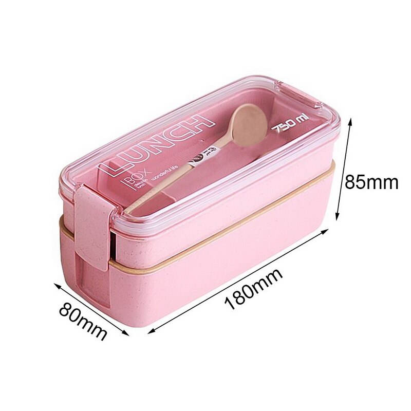 Portable Plastic Cartoon Food Container Healthy Lunch Box Bento Boxes Dinnerware For Students Cutlery Kids Children 1pcs