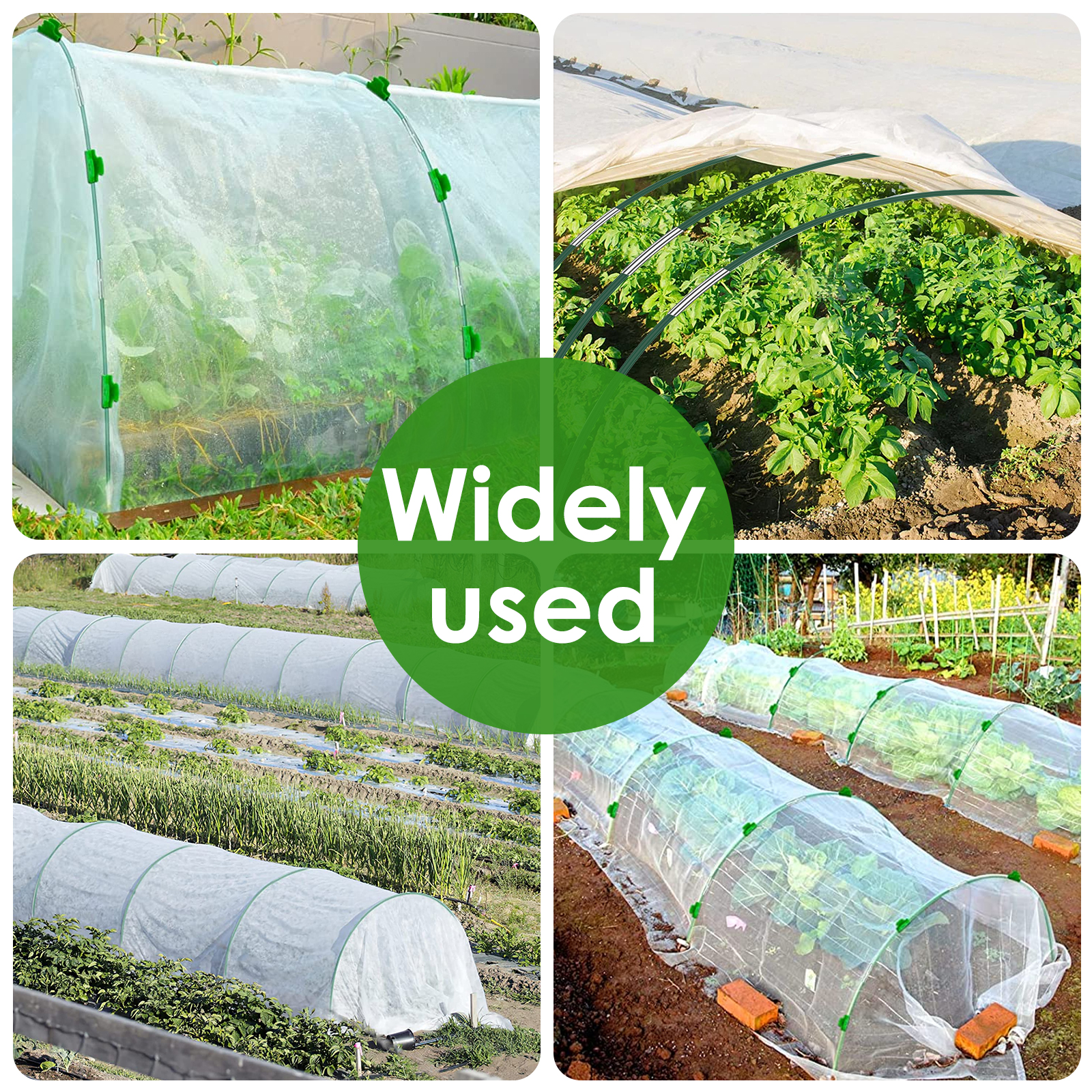 Juego de aros para invernadero, varilla desmontable para jardinería, soporte para cobertizo, jardín, plántulas de invernadero, aro para plantas, marco de soporte para túnel de cultivo