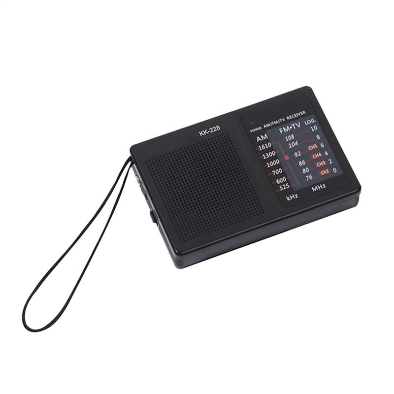 Mini am/fm-radio oppladbar fullbølgebånd utendørs nødradio teleskopantenne aa-batteridrevet for morgentrening