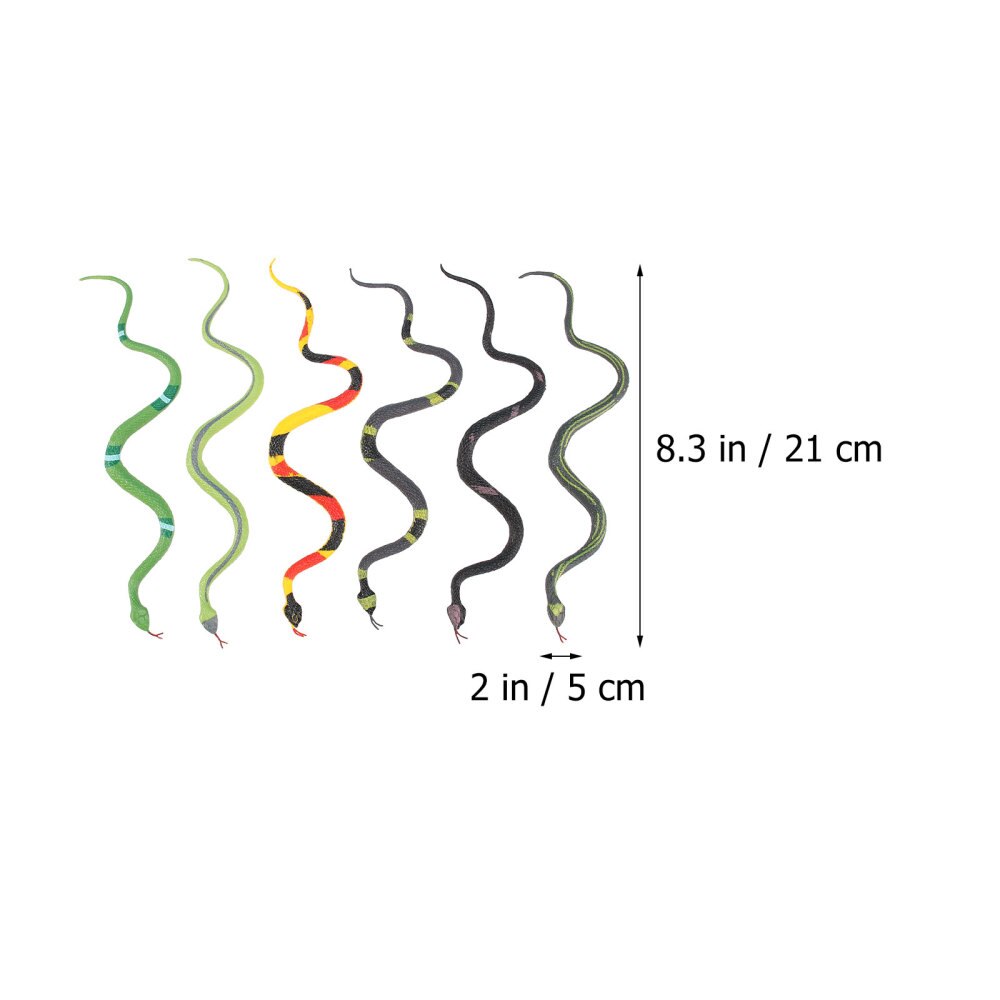6pcs Realistic Snake Model Lifelike Trick Prop Prank Snake Prop Snake Model for Scene Layout