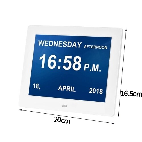 8 Inch Fotolijst & Digitale Alarm Led Sn Eenvoudige Elektronika Fotoalbum Ondersteuning Klok/Foto/Video Voor oudere Mensen Met Remot