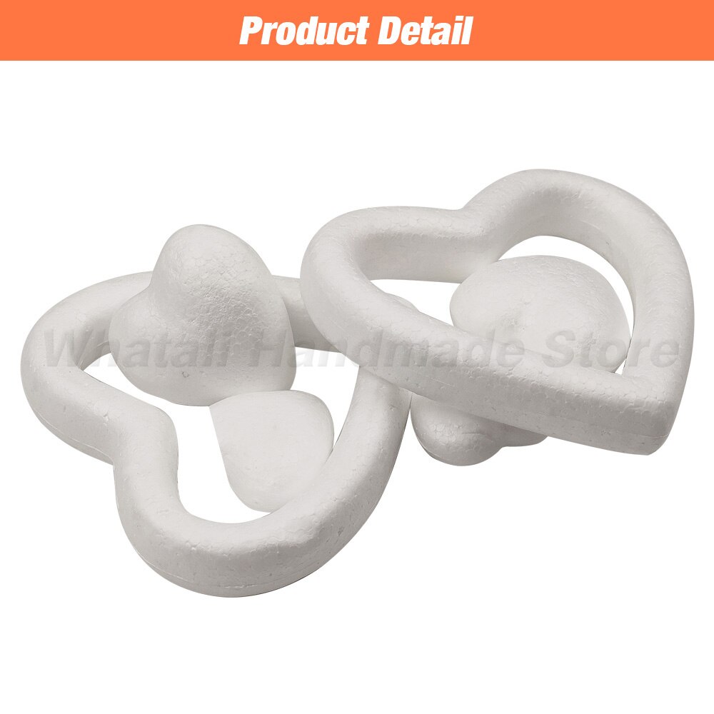 Polystyrene Styrofoam Heart Modelling Foam Hollow/Solid Heart For Party DIY Craft Decoration Supply Valentine Christmas Wedding