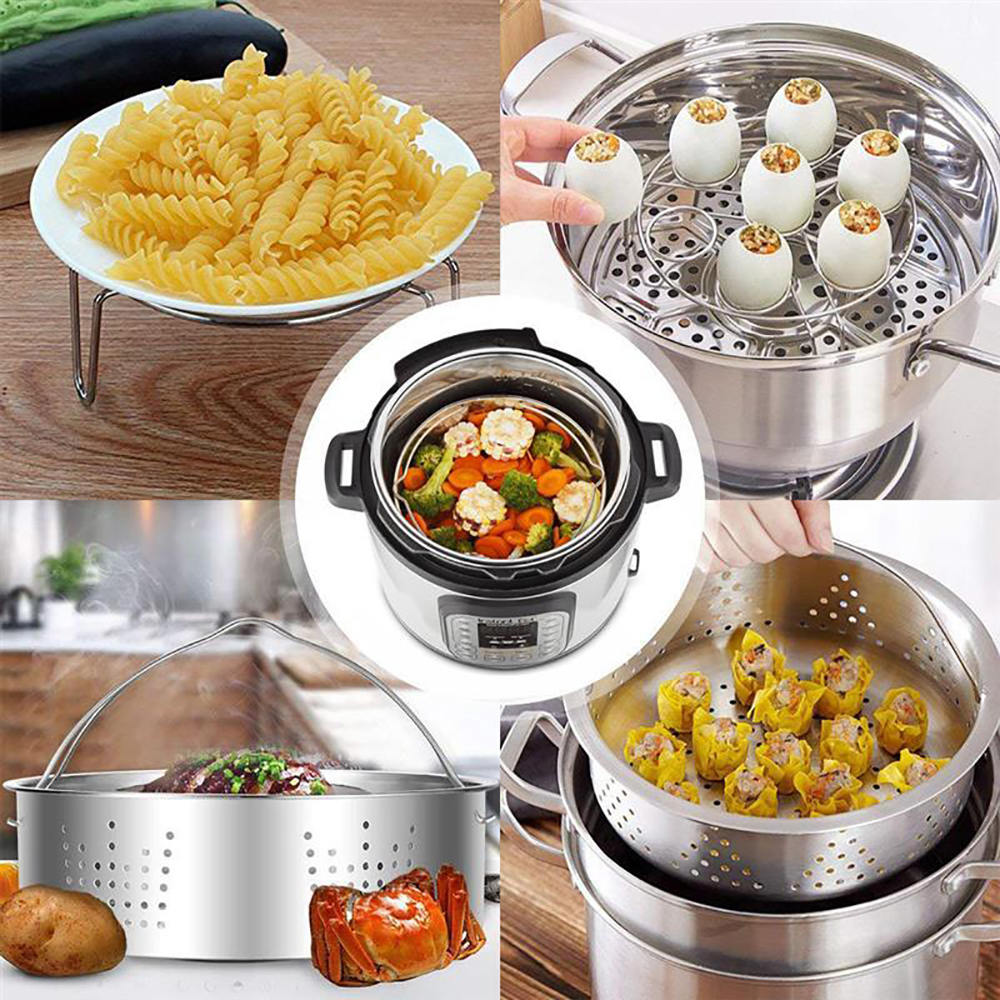 Stainless Steel Steamer Lattice Vegetables Separated Plate Rice Cooker Egg Racks Separated Steamers Rack Steamed Basket