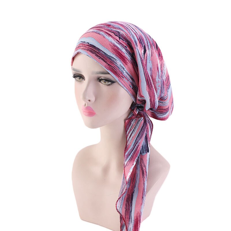 Pañuelo para la cabeza para mujeres musulmanas, Hijab, gorro de quimio, preatado turbante, Bandana, pañuelo para la pérdida de cabello, pañuelo para la cabeza, gorro elástico, Hijabs: 11 Pink