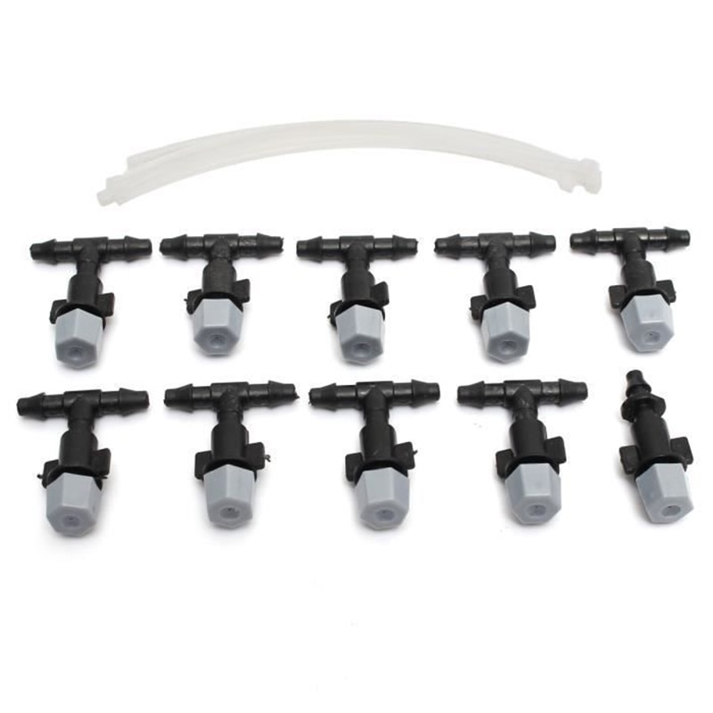 1 set vattendimma kylsystem dimsprinkler munstycke utomhus trädgård uteplats växthusväxter spray dimma slang vattning kit 10m
