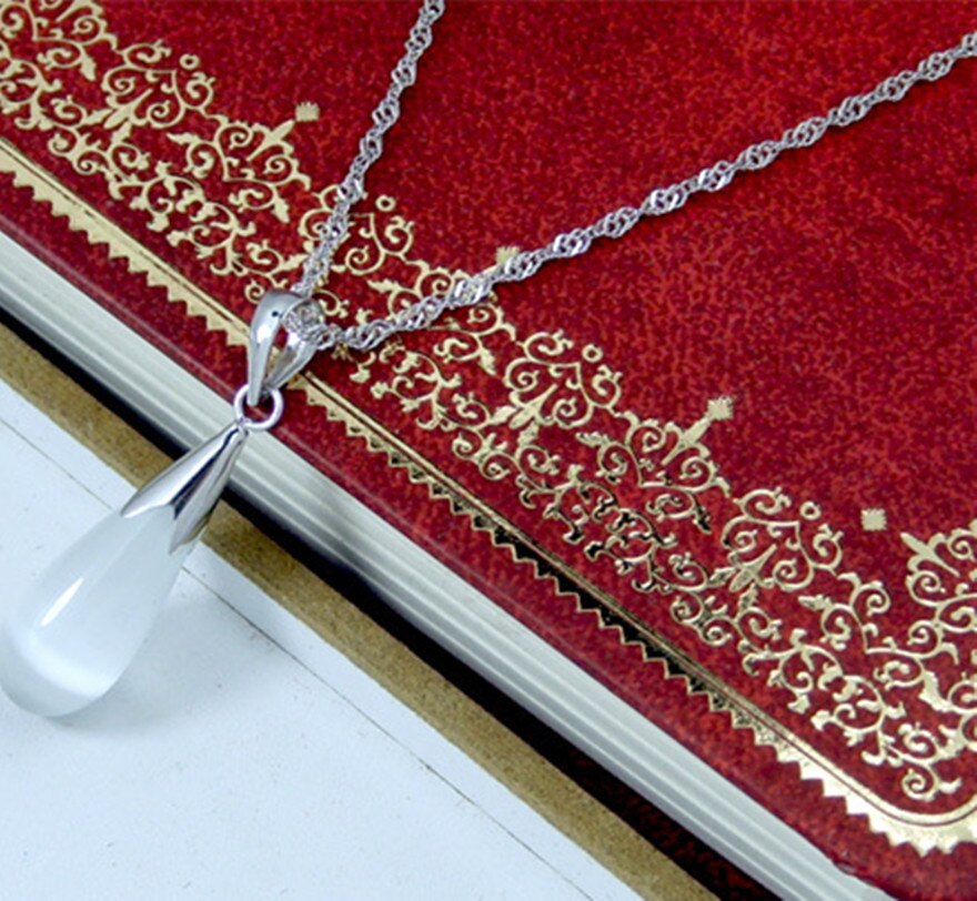 Jewelry Cat-Eye Water Necklaces Pendant Natural Opal Moonstone Necklaces Pendant for Women