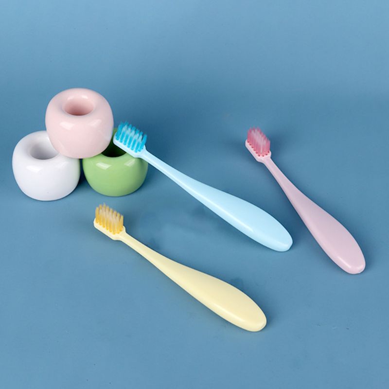 3 Pcs Ultra Soft Antibacterial Kids Toothbrush Children Baby Candy Color Cartoon Smiley Face Toothbrushes