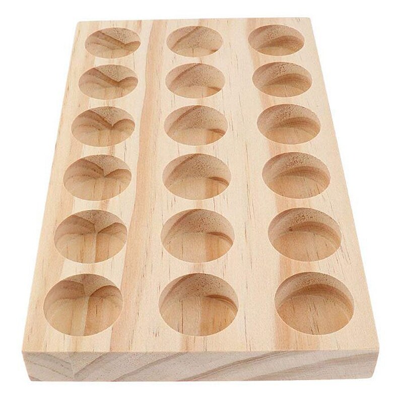 Demonstratie houten displayrek voor etherische olie, handgemaakt, natuurlijk dennenhout