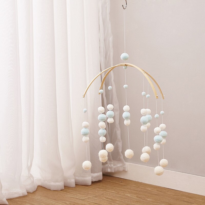 DIY Plüsch Hairball Dekor Banner Baby freundlicher Zimmer Dekoration Bettwäsche Stoßstangen Party Bälle freundlicher Mädchen Zimmer Dekor für Weihnachten: Weiß Blau