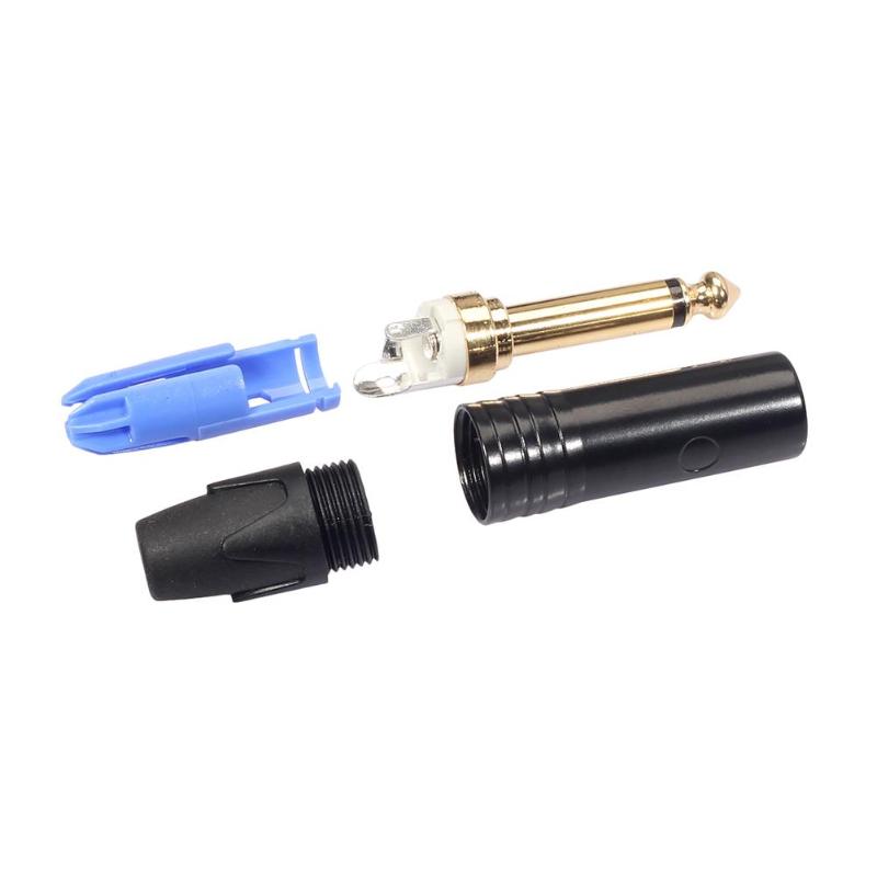 6.35mm Mono Jack Male Plug Connector DIY Soldering Plug for Microphone Support