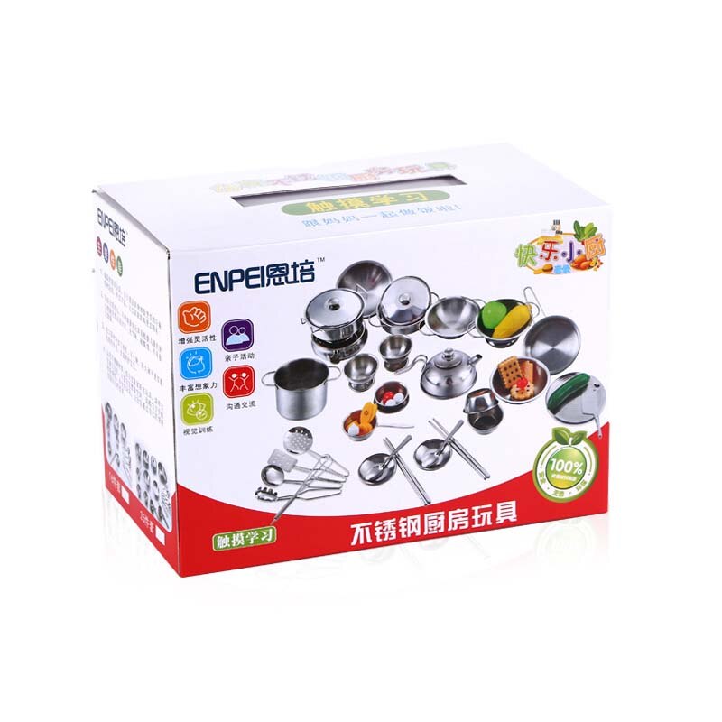 25 Stck vorgeben abspielen Küche Spielzeug Kochen Werkzeug Edelstahl Küche einstellen Küche Zubehör Spielzeug für freundlicher Mädchen Jungen Spielen haus