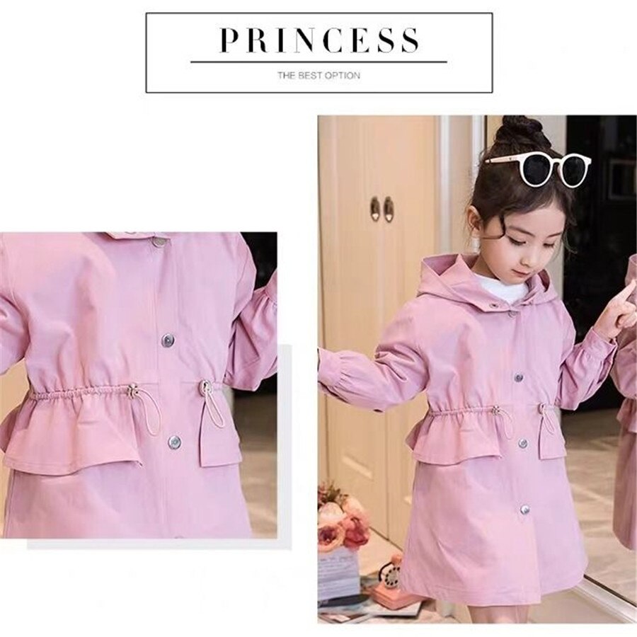 Meisjes Jas Windjack Effen Kleur Jas Voor Meisjes Lente Herfst Kinderen Jassen Bovenkleding Casual Stijl Kleding Voor Meisjes