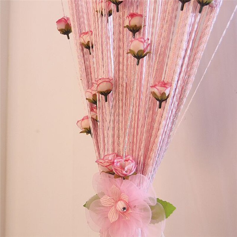 4 kleuren DIY Romantische Rozen Stijl Gordijnen 100x200 cm Decoratieve Gordijn voor Woonkamer Raam Slaapkamer Thuis Bloemen cortinas