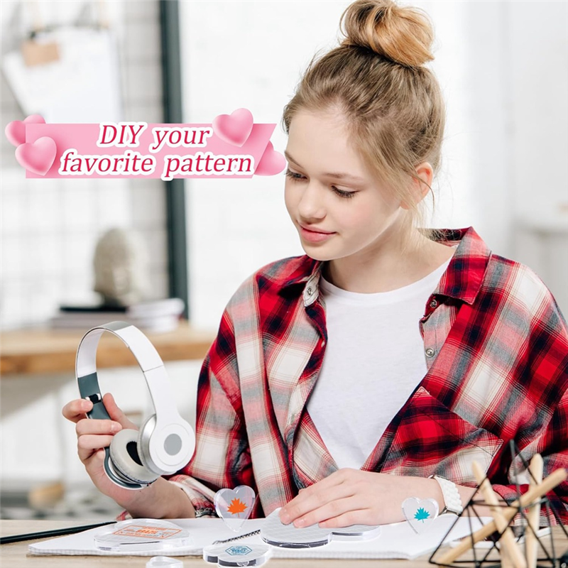 A69E7 Pieces Acrylic Stamp Blocks Set Clear Stamping Blocks Tools With Grid, Decorative Stamp Blocks