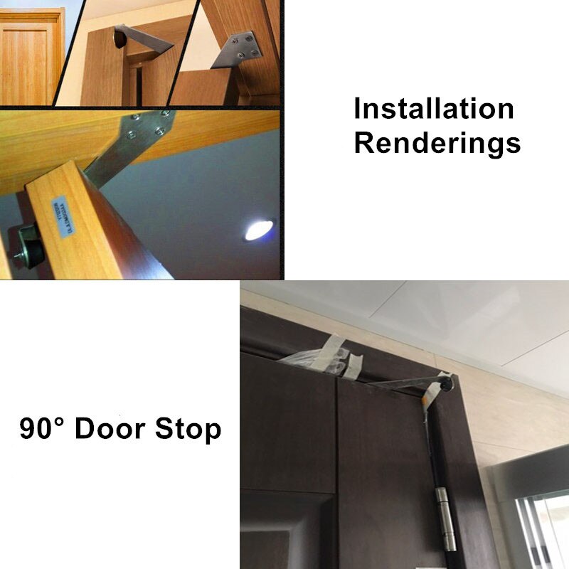 Rvs Deurstopper Anti-Collision Opening 90 Graden Hoek Winddicht Bescherming Muur Voor Home Office Deur Stop Beschermen