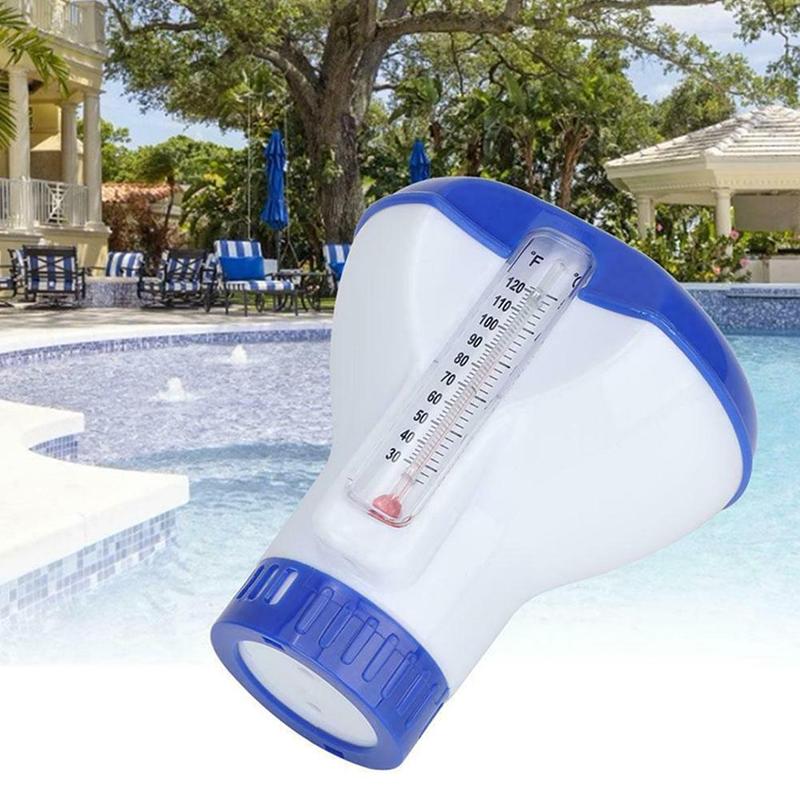 Swimming Pool Floating Chemical Chlorine Dispenser Swim Disinfection Accessories Thermometer Automatic Applicator Pump Pool H4M2