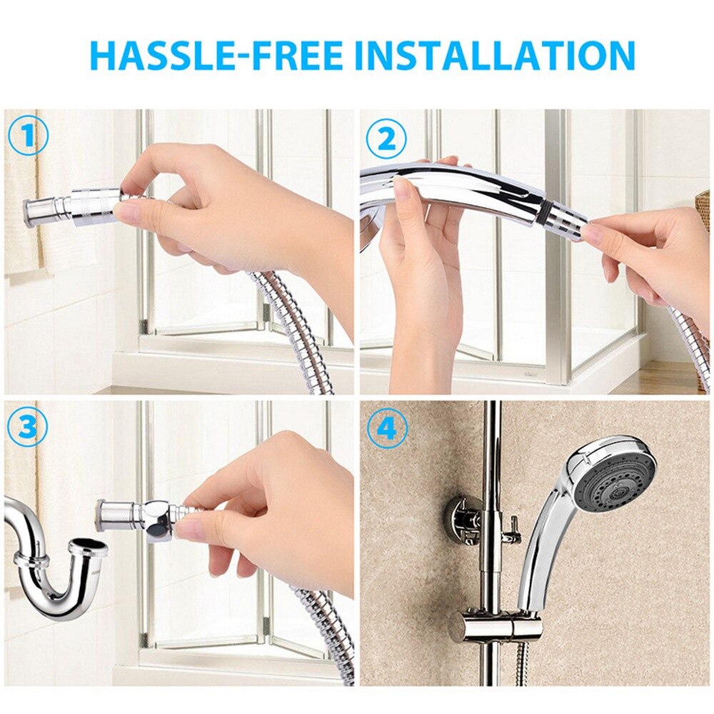 Shower Head 7 Modes Bath Shower Adjustable Jetting Shower Head High Pressure Saving Water Bathroom Pressurized Shower SPA Nozzle