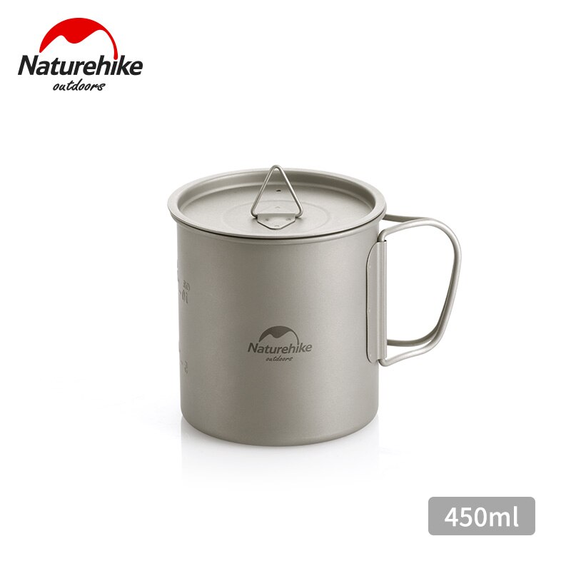 Naturehike NH20CJ005 Outdoor Lightweight 200ml 300ml 450ml Titanium Folding Water Cup Bowl For Camping Hiking Backpacking: 450ml Cup