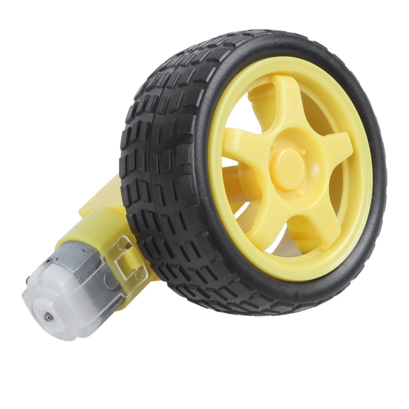 4 piezas para Arduino Smart Car Robot rueda de neumático de plástico con Motor de engranaje DC 3-6V