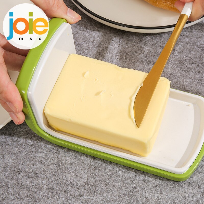 JOIE Cheese Storage Tray Butter Dish Container Box Transparent Plastic Cheese Server Keeper With Lid Cheese Board Kitchen Tools