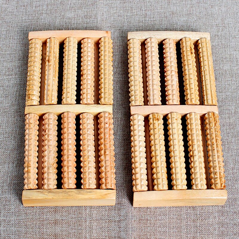 5 Ruwe Houten Roller Voet Massage Gezondheid Therapie Stress Relax Massage