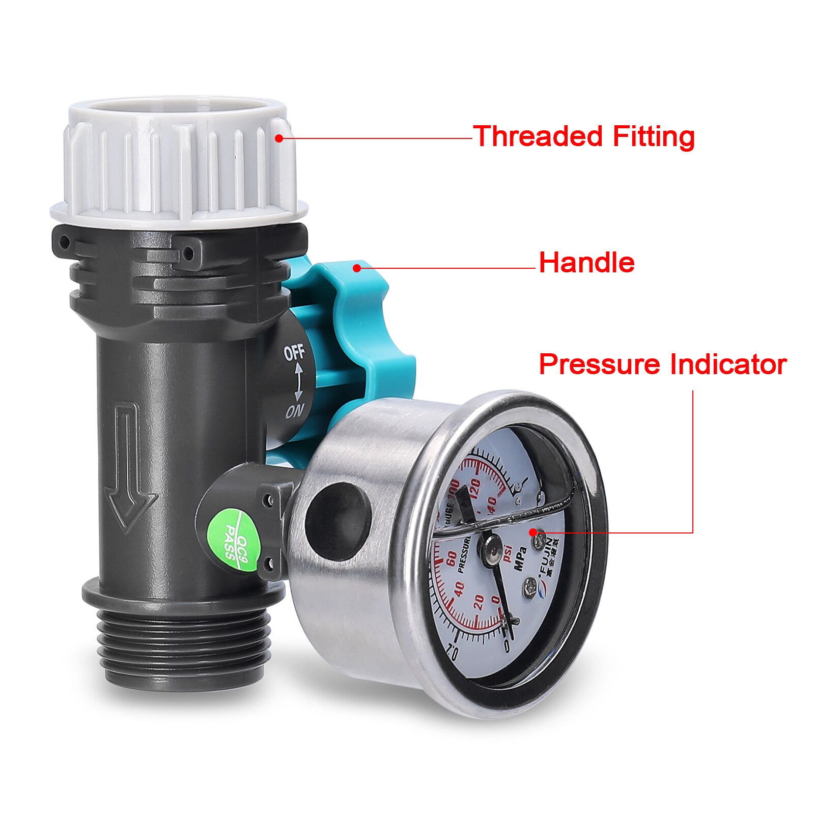 G3/4 Inch Water Pressure Regulator Tool Digital Display Pressure Gauge for Greenhouse Garden Irrigation Controller