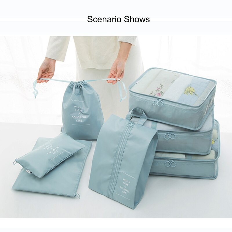 7 pieces Set Travel Organizer Storage Bags Suitcase Packing Set Storage Cases Portable Luggage Organizer Clothes Shoe Tidy Pouch