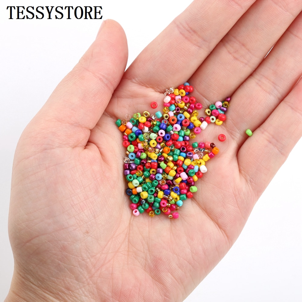 TESSYSTORE coffret 2mm perles de rocaille en verre breloque tchèque cristal entretoise perles de verre pour la fabrication de bijoux anneaux bricolage accessoires faits à la main