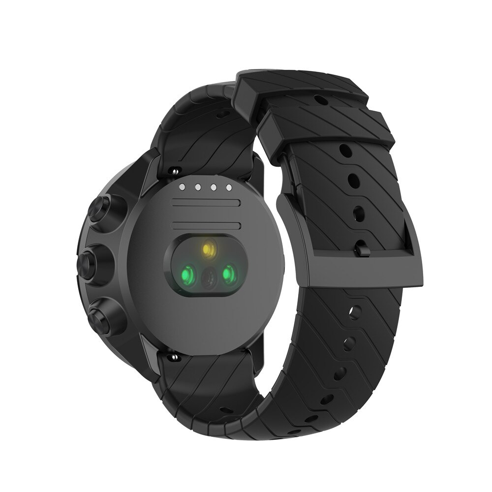 24Mm Zachte Siliconen Band Strap Voor Suunto Spartan Sport Pols Hr Vrouwen Mannen Universele Horlogeband Armband Voor Suunto 9/ 9 Baro /D5: Black