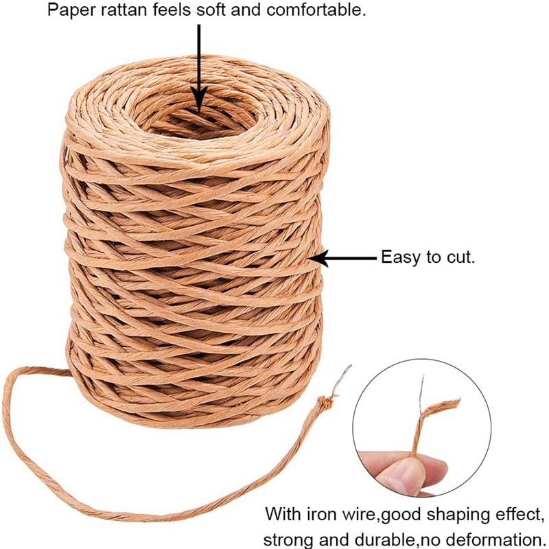 1.0Mm Floral Bind Wire Wrap Twine Handmade Iron Wire Paper Rattan for Flower Bouquets (Length: 210M)