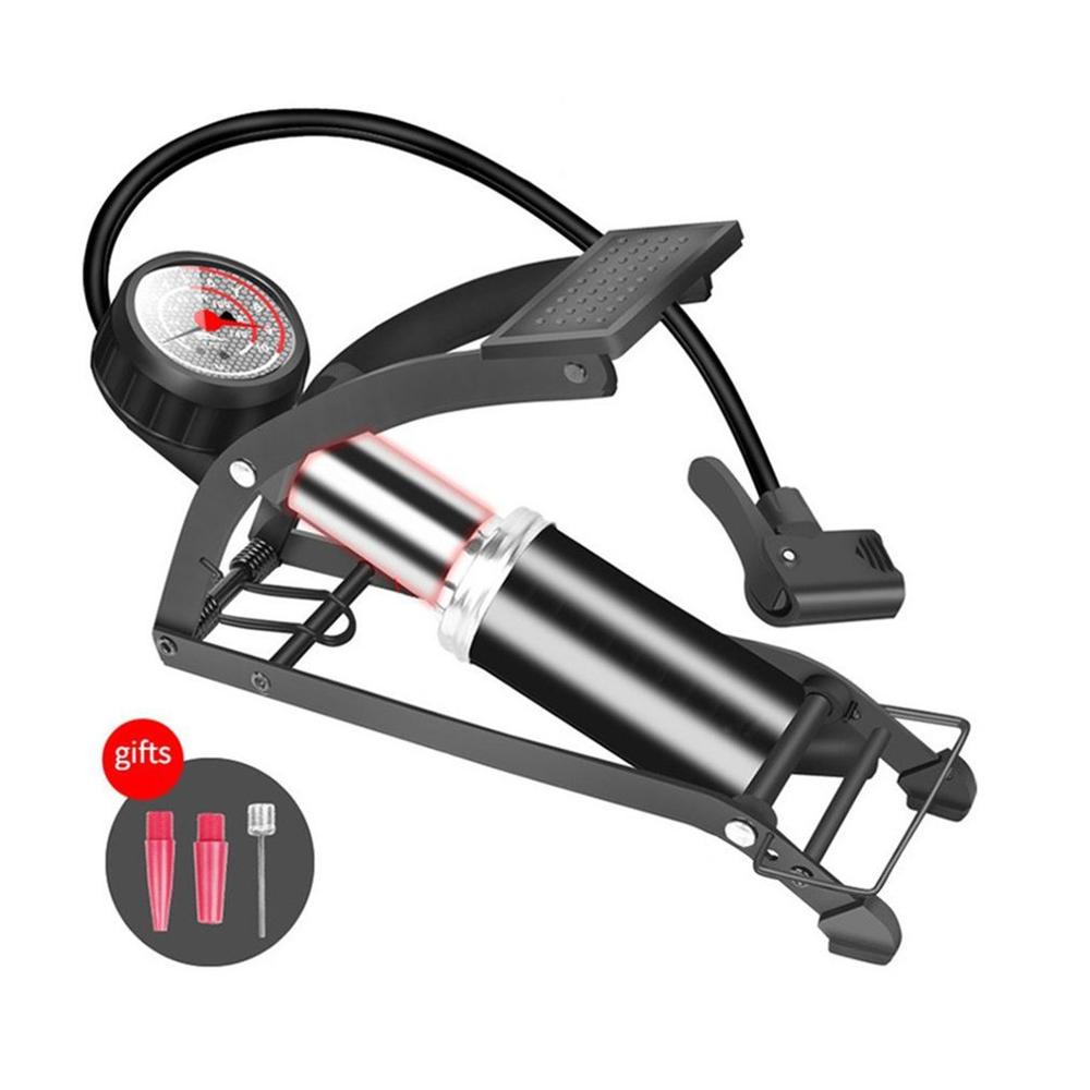 Air Pump Precision Gauge Single Double Cylinder Foot High Pressure Inflator Bicycle Scooter Motorcycle Inflatable Air Pump: Single Cylinder Pump