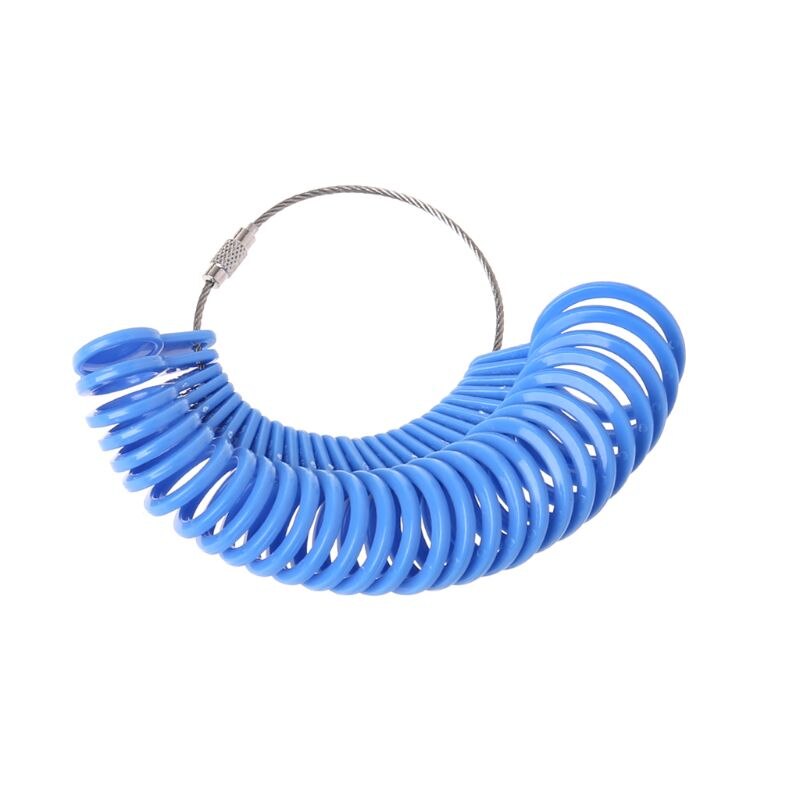 Plastic Ring Size Mandrel Stick Finger Gauge Ring Sizer Measuring Jewelry Tool: Blue