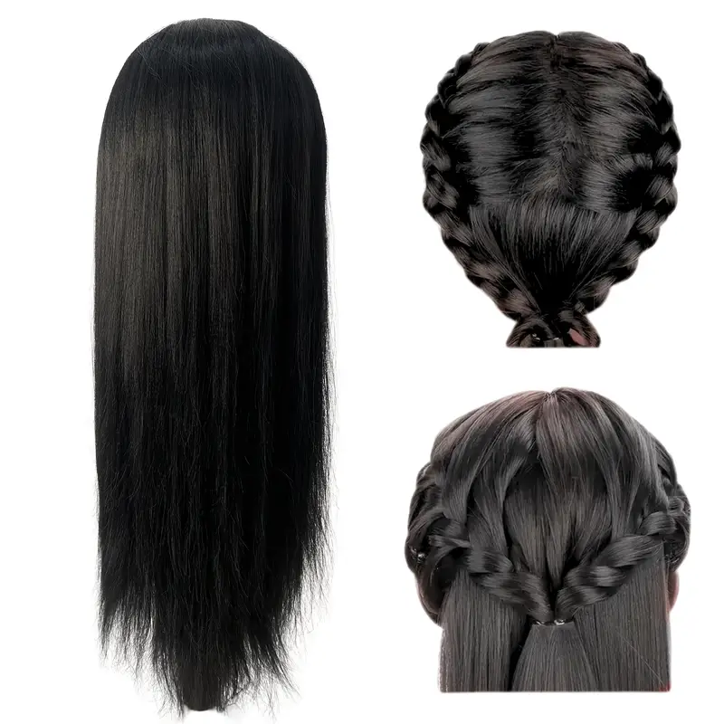 Cosmetology Mannequin Doll Head for Hairdresser Practice with Free Clamp Holder and Tools for Practice Braiding Hairstyling