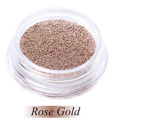 1Box Steel Balls Mini Metal Beads 6 Size s 1 Box Steel ball bead, 3D metal micro beads / no hole beads/ ball beads/ nail JK7676: Rose Gold 0.8mm