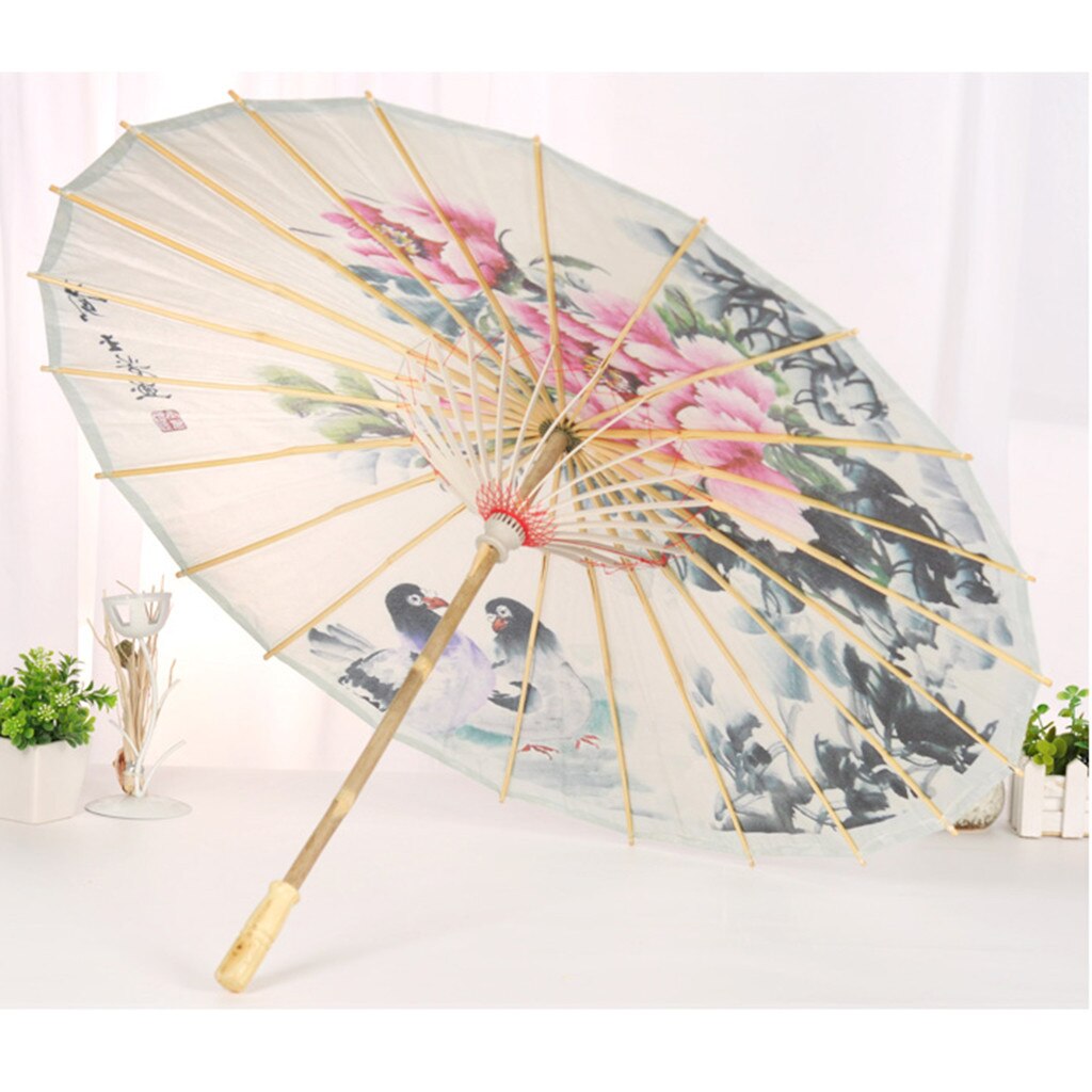 Chino seda tela de paraguas de estilo clásico de paraguas de papel de petróleo Umbrel sombrilla de Playa paraguas Parasol día de lluvia