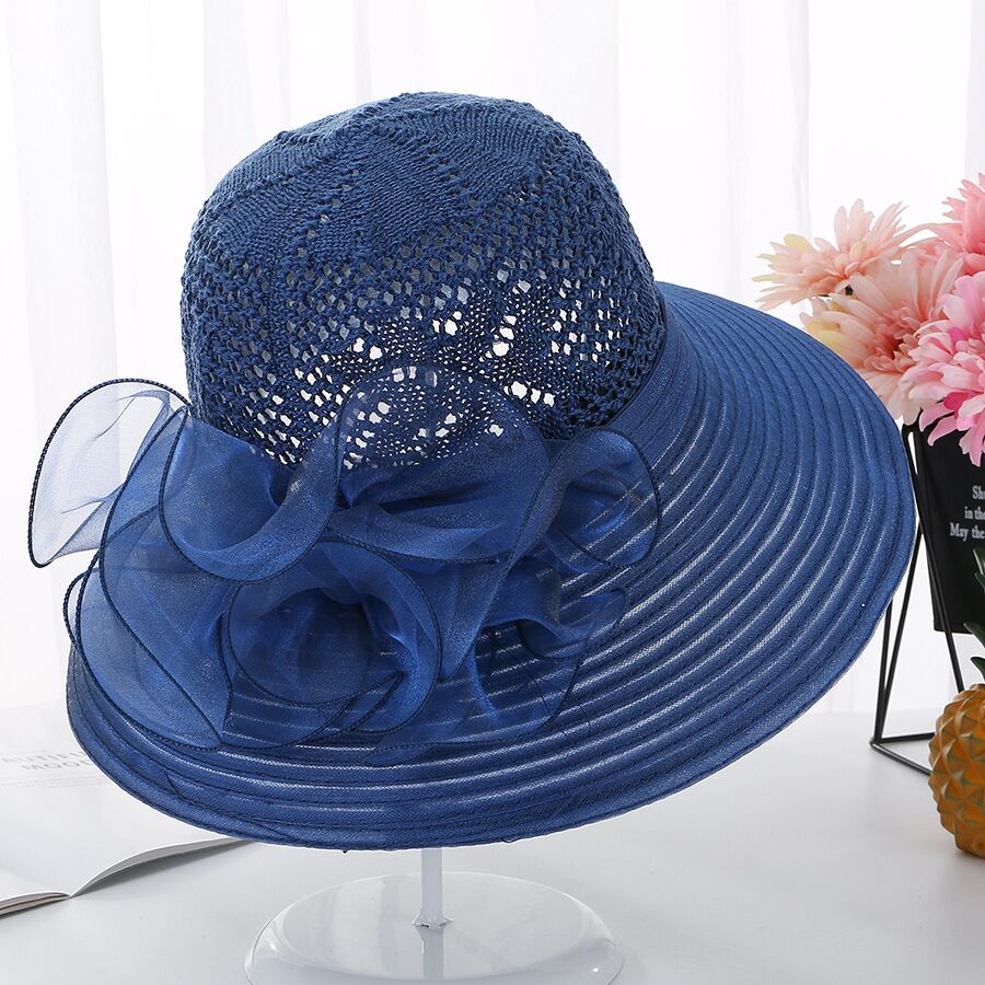 Kerk Hoeden Voor Vrouwen Breien Hollow Vintage Style Organza Zonnehoed Elegante bloemen Vrouwen Party Wedding Hoeden Haar Accessoire